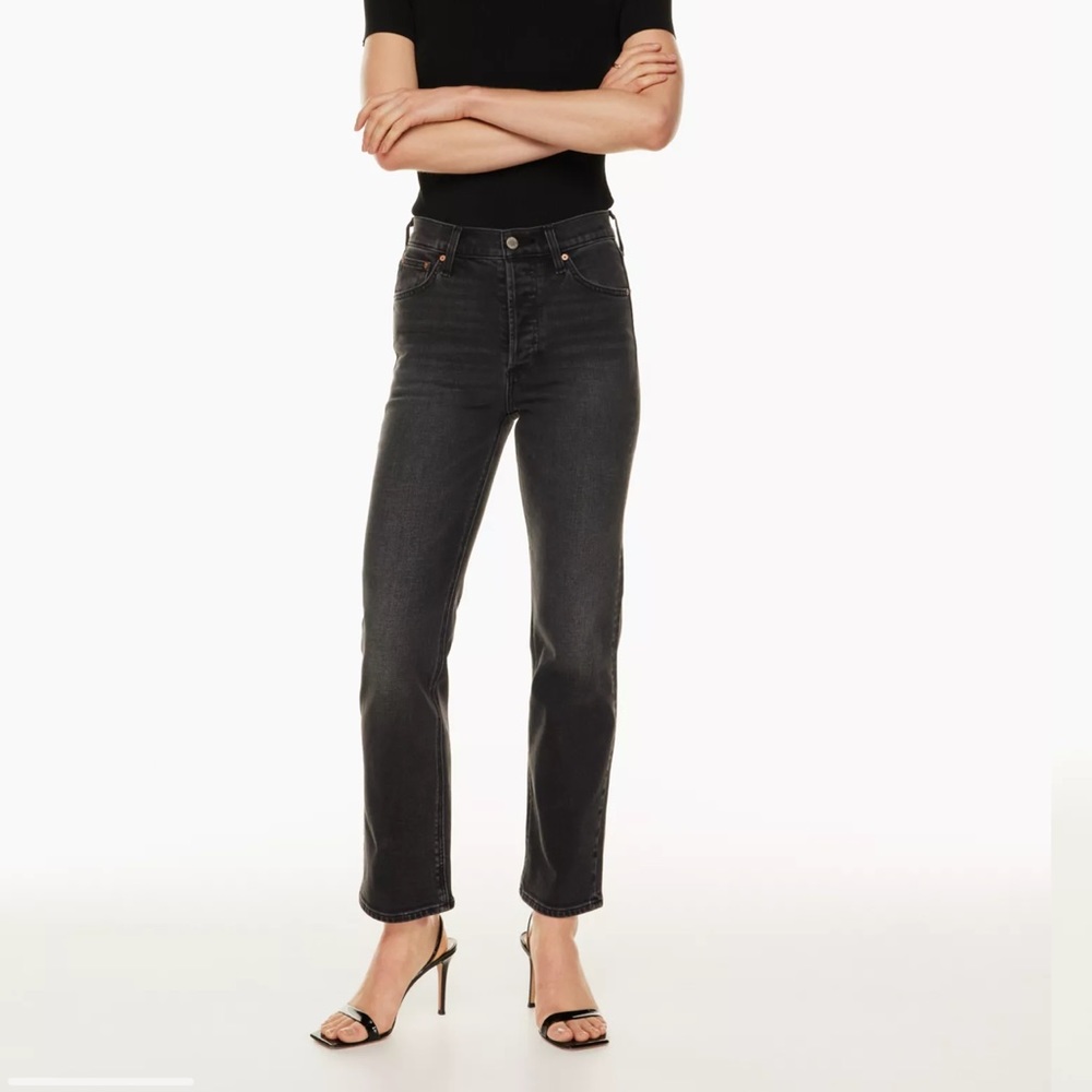 ARITZIA DENIM FORUM HI RISE STRAIGHT JEANS SIZE 28L